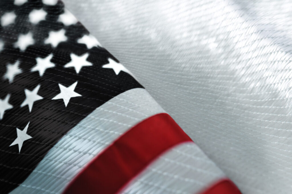 Detailaufnahme einer amerikanischen Flagge